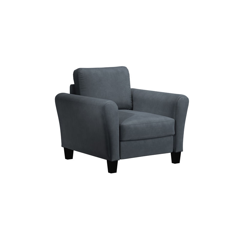 Home Square 2-Piece Set with Accent Chair and Sofa in Dark Gray