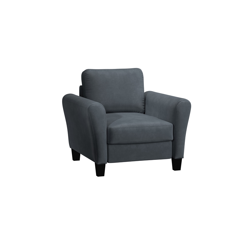 Home Square 2-Piece Set with Accent Chair and Sofa in Dark Gray