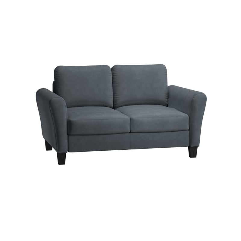 Home Square 2-Piece Set with Upholstery Loveseat and Sofa in Dark Gray