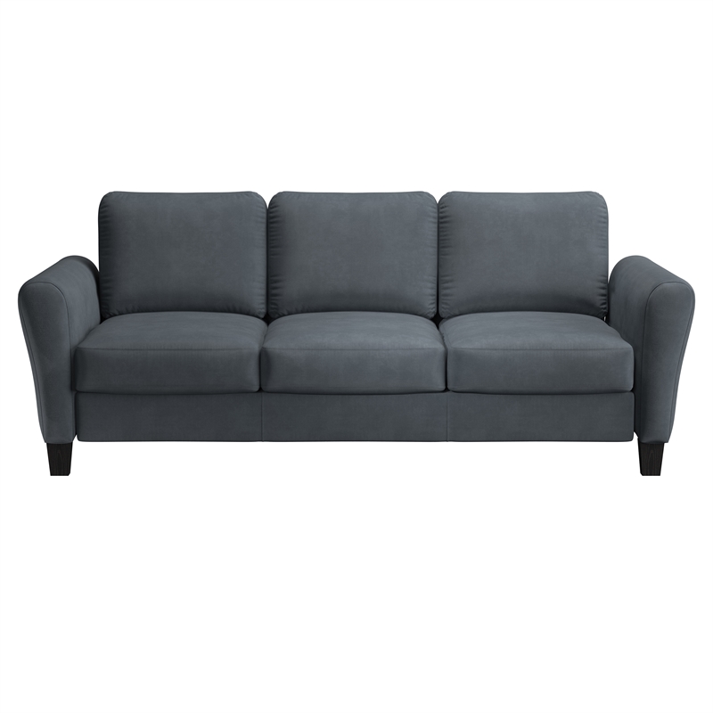 Home Square 2-Piece Set with Upholstery Loveseat and Sofa in Dark Gray