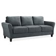 Home Square 2-Piece Set with Upholstery Loveseat and Sofa in Dark Gray