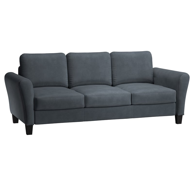 Home Square 2-Piece Set with Upholstery Loveseat and Sofa in Dark Gray