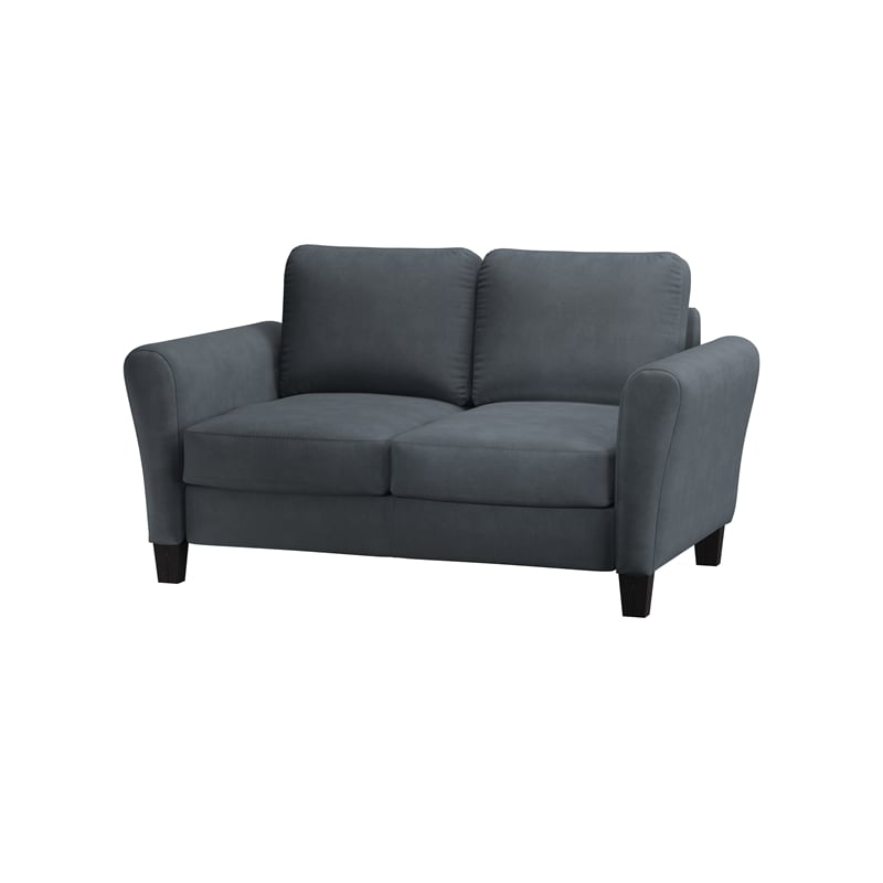 Home Square 2-Piece Set with Upholstery Loveseat and Sofa in Dark Gray