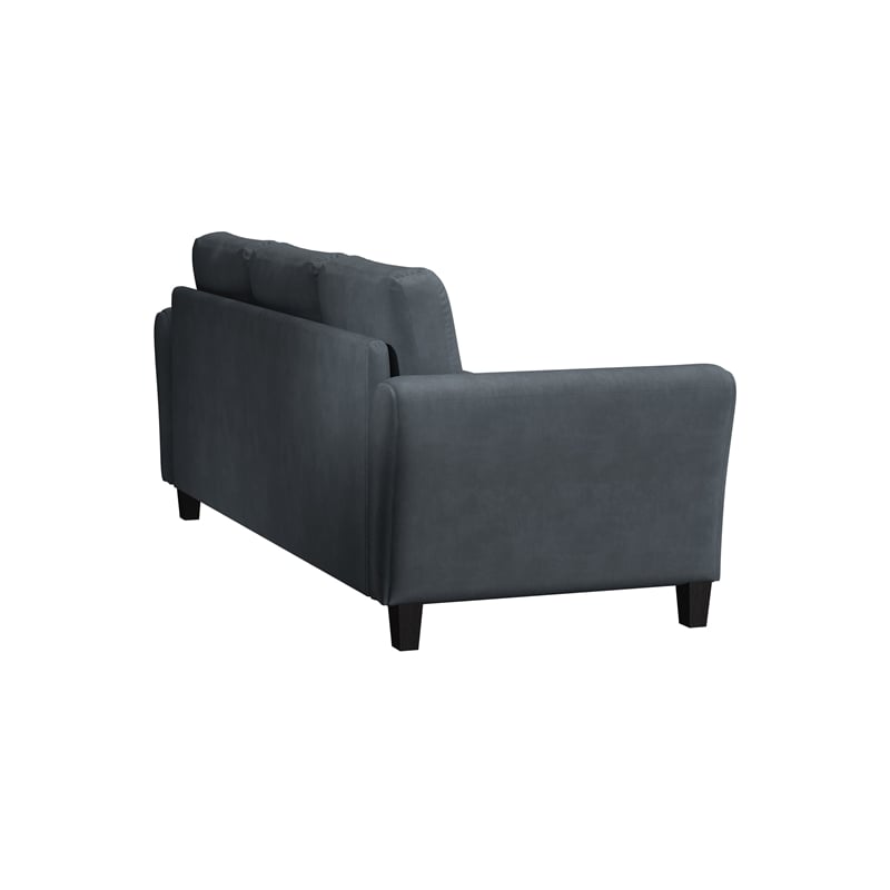 Home Square 2-Piece Set with Upholstery Loveseat and Sofa in Dark Gray