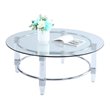 Home Square 3-Piece Set with Round Table & Lamp Table & Sofa Table in Clear