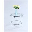 Home Square 3-Piece Set with Round Table & Lamp Table & Sofa Table in Clear
