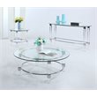Home Square 3-Piece Set with Round Table & Lamp Table & Sofa Table in Clear