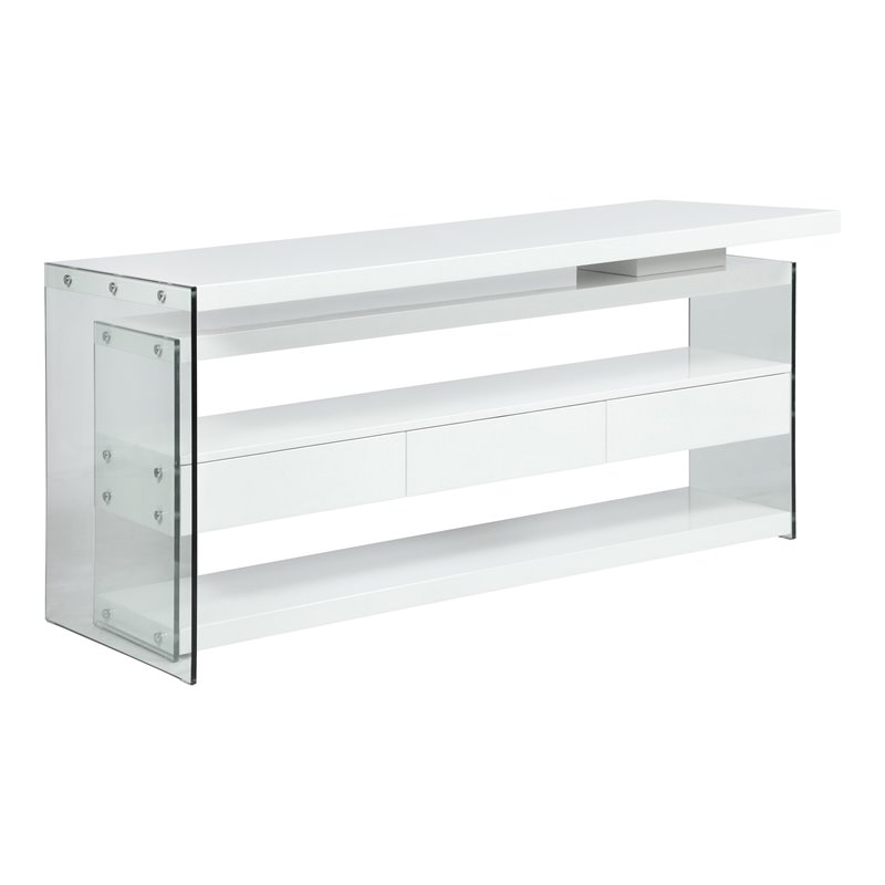 Home Square 2-Piece Set with Wood and Glass Rotatable Desk and Bookcase