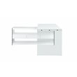 Home Square 2-Piece Set with Wood and Glass Rotatable Desk and Bookcase