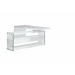 Home Square 2-Piece Set with Wood and Glass Rotatable Desk and Bookcase
