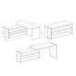 Home Square 2-Piece Set with Wood and Glass Rotatable Desk and Bookcase