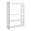 Home Square 2-Piece Set with Wood and Glass Rotatable Desk and Bookcase