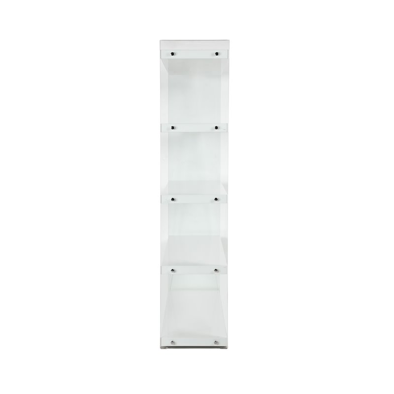 Home Square 2-Piece Set with Wood and Glass Rotatable Desk and Bookcase
