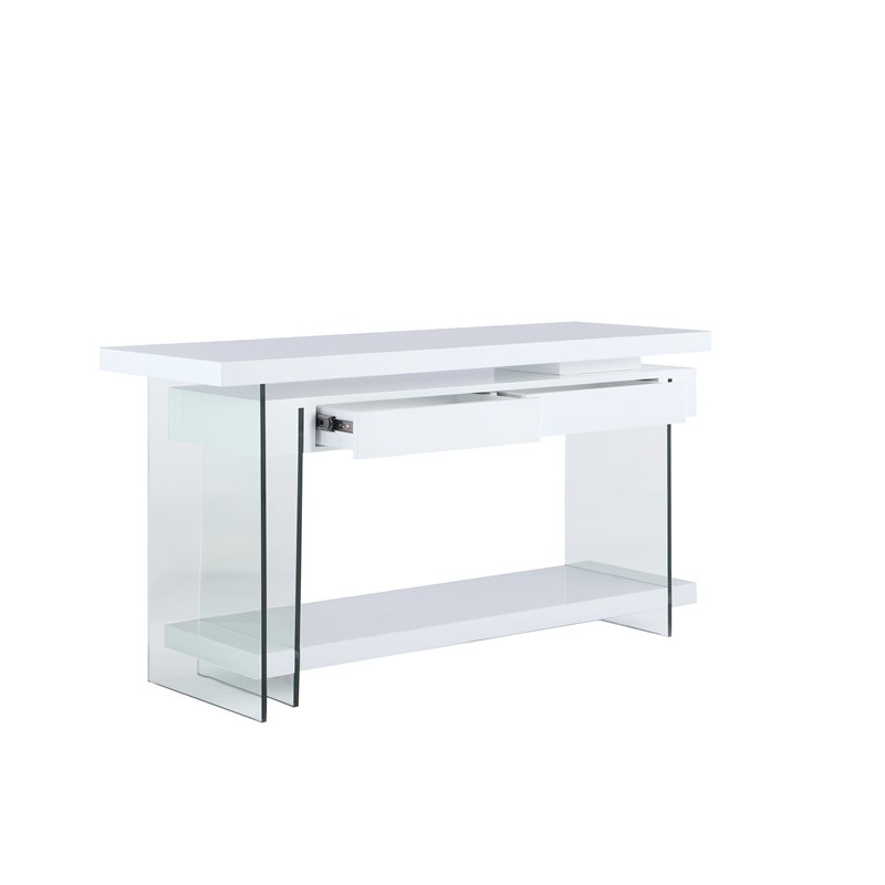 Home Square 2-Piece Set with Rotatable Desk and Bookcase in Clear & White