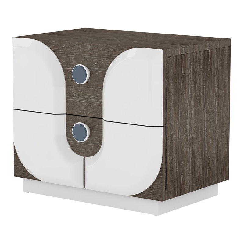 Home Square 3-Piece Set with Wood Chest and 2 Nightstand in White