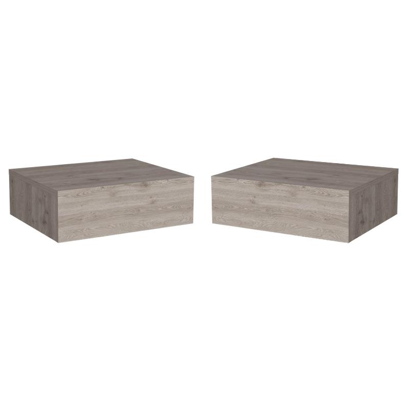 Home Square Engineered Wood Nightstand in Light Gray - Set of 2