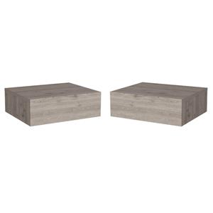 Home Square Engineered Wood Nightstand in Light Gray - Set of 2