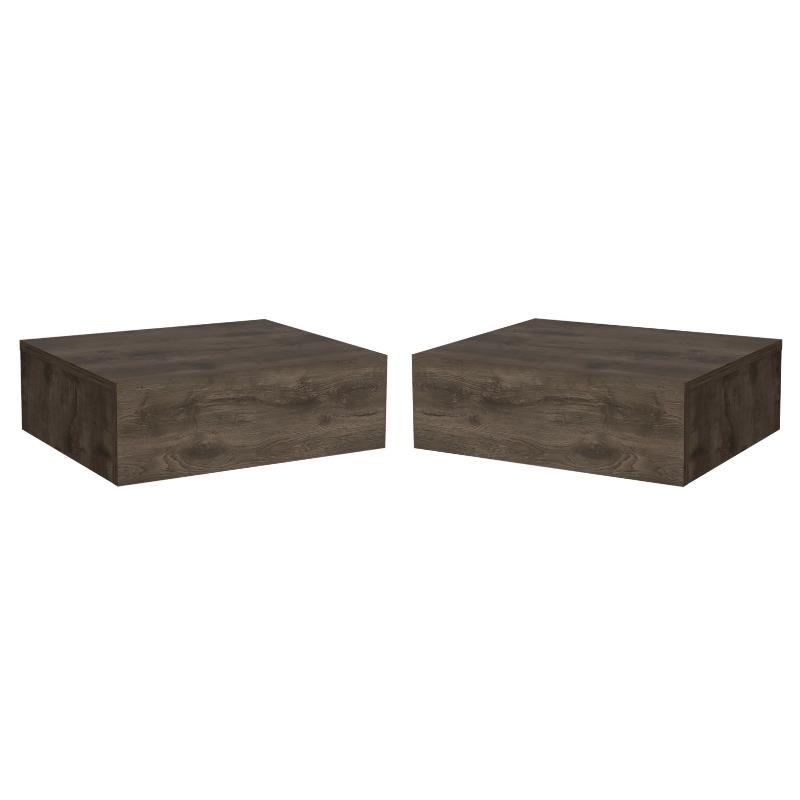 Home Square Engineered Wood Nightstand in Dark Brown - Set of 2