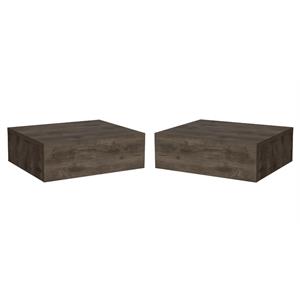 Home Square Engineered Wood Nightstand in Dark Brown - Set of 2