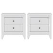 Home Square 2 Shelf Engineered Wood Nightstand in White - Set of 2