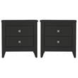 Home Square Breeze 2-Shelf Engineered Wood Nightstand in Black - Set of 2