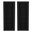 Home Square Engineered Wood Bookcase with Five Shelves in Black - Set of 2