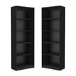 Home Square Engineered Wood 4 Shelves Bookcase in Black - Set of 2