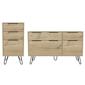 Home Square 2-Piece Set with 3 Drawers Dresser and 4 Drawers Dresser