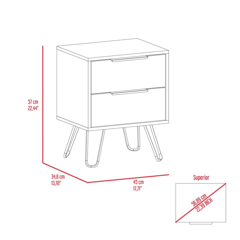 Home Square 2-Piece Set with 3 Drawers Dresser and Nightstand in Light Oak