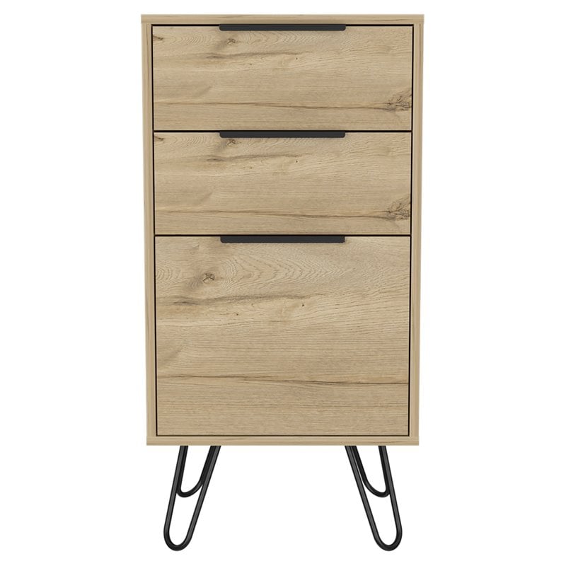 Home Square 2-Piece Set with 3 Drawers Dresser & Nightstand in Black