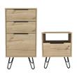 Home Square 2-Piece Set with 3 Drawers Dresser & Nightstand in Black