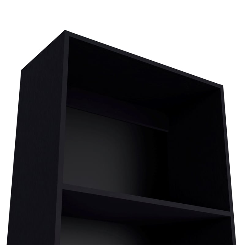 Home Square 2-Piece Set with Engineered Wood Writing Desk & Bookcase in Black