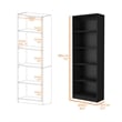 Home Square 2-Piece Set with Writing Desk and 4 Shelves Bookcase in Black
