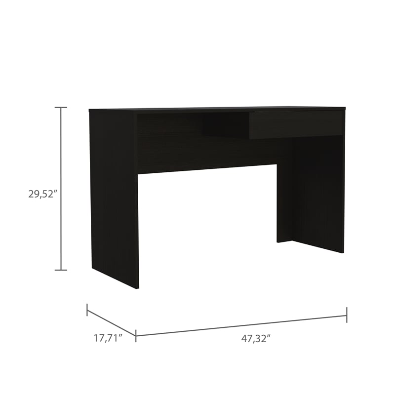 Home Square 2-Piece Set with Writing Desk and 2 Door Bookcase in Black