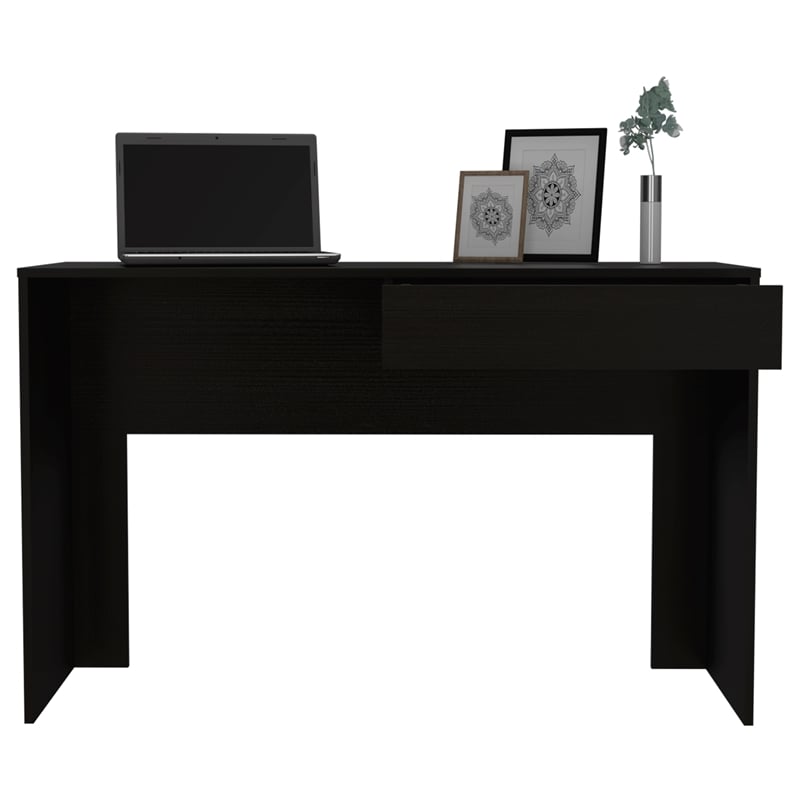 Home Square 2-Piece Set with Writing Desk and 2 Door Bookcase in Black