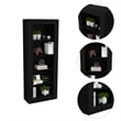 Home Square 2-Piece Set with L-Shaped Desk and 5 Shelves Bookcase in Black