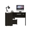 Home Square 2-Piece Set with L-Shaped Desk and 5 Shelves Bookcase in Black