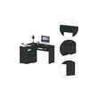 Home Square 2-Piece Set with L-Shaped Desk and 5 Shelves Bookcase in Black