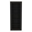 Home Square 2-Piece Set with L-Shaped Desk and 5 Shelves Bookcase in Black