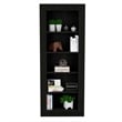 Home Square 2-Piece Set with L-Shaped Desk and 5 Shelves Bookcase in Black