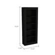 Home Square 2-Piece Set with L-Shaped Desk and 5 Shelves Bookcase in Black