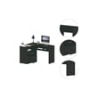 Home Square 2-Piece Set with L-Shaped Wood Desk and Bookcase in Black