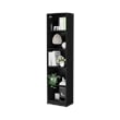 Home Square 2-Piece Set with L-Shaped Desk and Slim Bookcase in Black