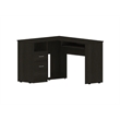 Home Square 2-Piece Set with L-Shaped Desk and 4 Shelves Bookcase in Black