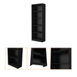 Home Square 2-Piece Set with L-Shaped Desk and 4 Shelves Bookcase in Black