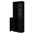 Home Square 2-Piece Set with L-Shaped Desk and 2 Door Bookcase in Black