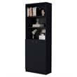Home Square 2-Piece Set with L-Shaped Desk and 2 Door Bookcase in Black