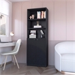 Home Square 2-Piece Set with L-Shaped Desk and 2 Door Bookcase in Black