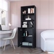 Home Square 2-Piece Set with L-Shaped Desk and 2 Door Bookcase in Black