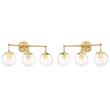 Home Square 3 Light Glass Vanity Light in Satin Gold - Set of 2